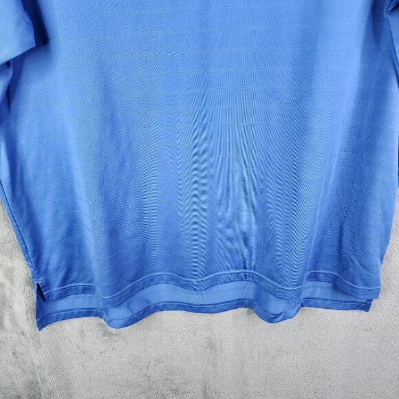 Mens Blue Adidas Polo Shirt 100% Polyester Short Sleeve Climalite Size XL - Picture 3 of 13